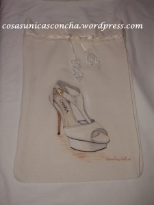 R. 065 Bolsa para guardar zapatos de novia y personalizada